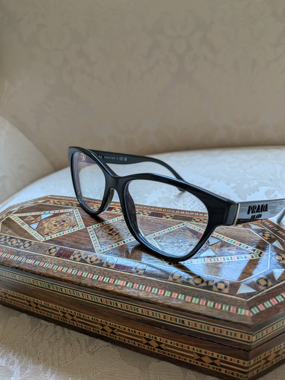 PRADA Black Rectangular Optical Glasses